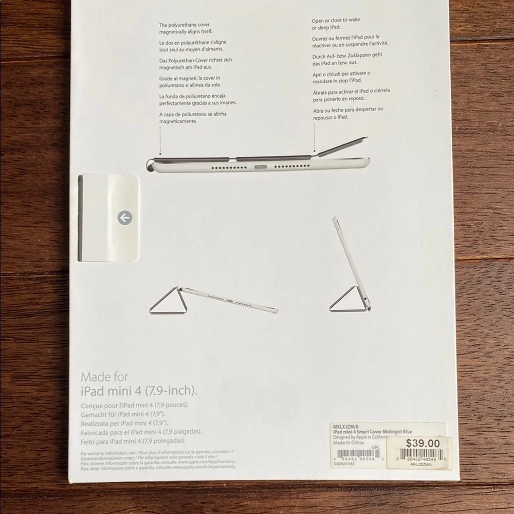 Apple Blue Tablet Cover with Tri-Fold Design and Smooth Finish